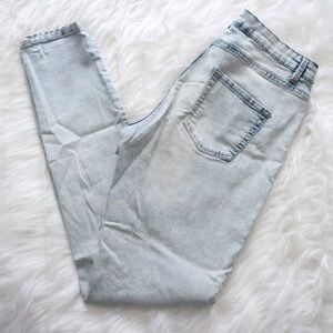 Light Blue Acid Wash Denim Skinny Jeans